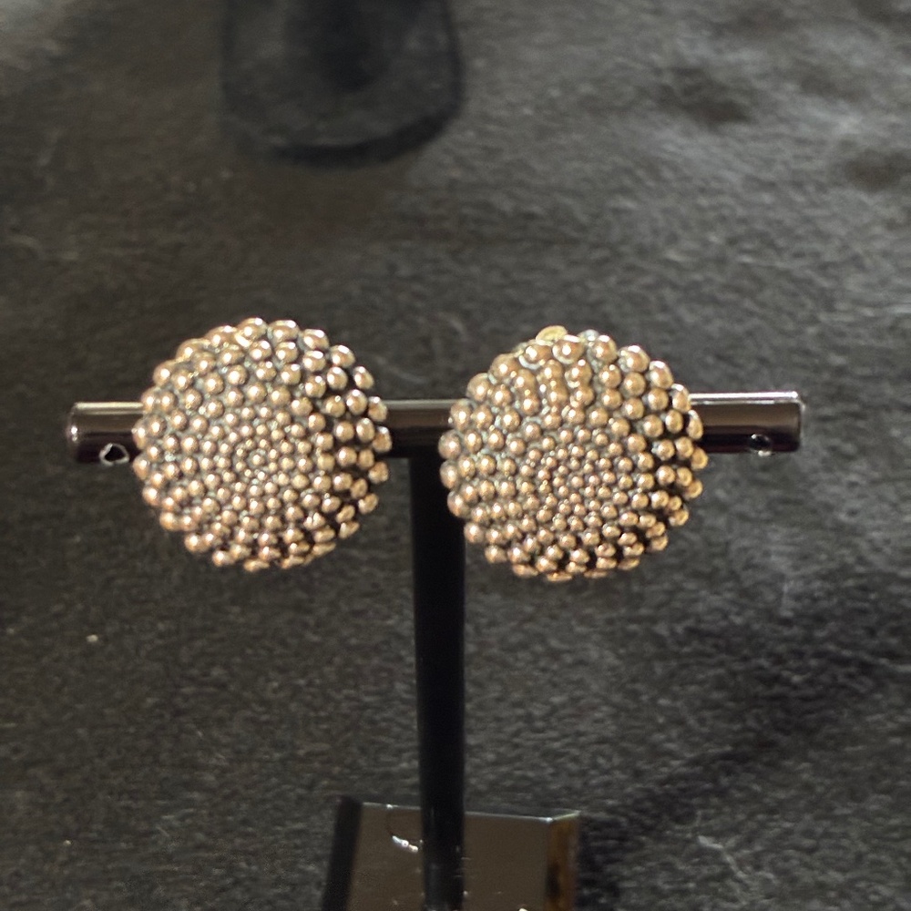 Sterling Silver Button Earrings